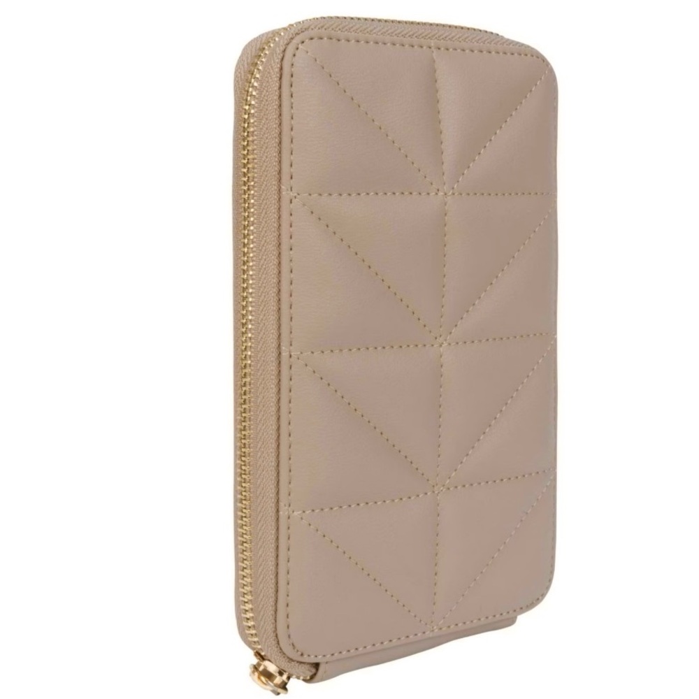 Denver Hayes Quilted Wallet with Gold Zipper